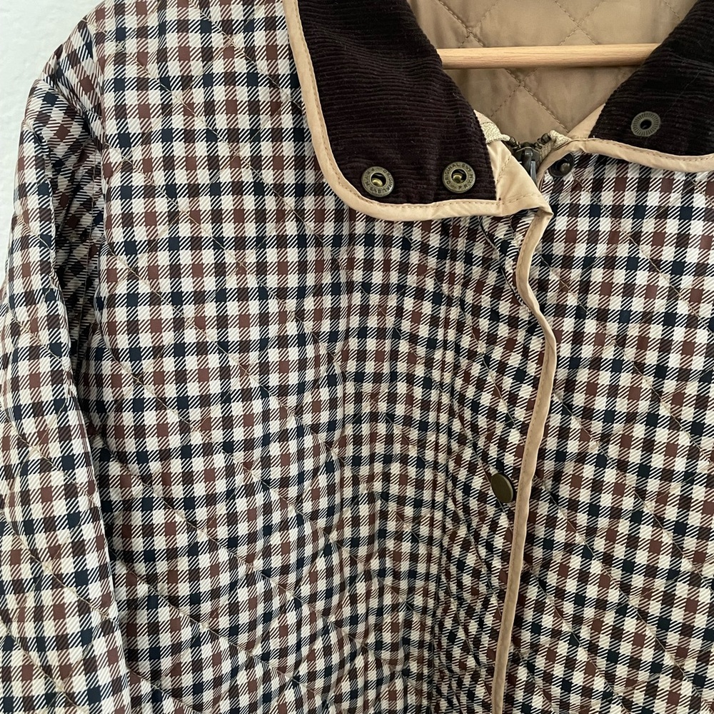 Gingham Checkered Quilted Barn Jacket - Picture 3 of 9